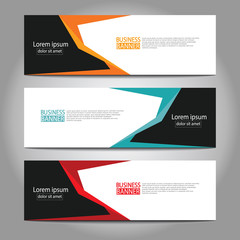 Naklejka premium Vector abstract design web banner template. Web Design Elements - Header Design. Abstract geometric web banner template on grey background.Modern banner.