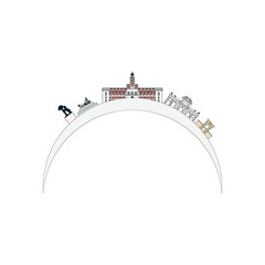 Naklejka premium Madrid city skyline on white background