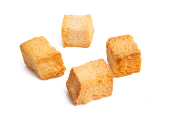 crouton cubes isolated