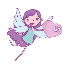 happy valentines day, cupid with broken heart arrow love