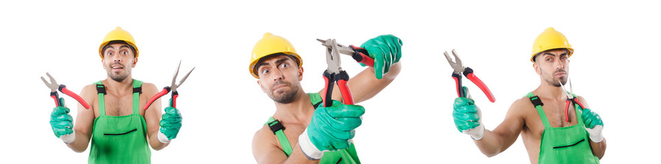 Industrial worker isolated on the white background