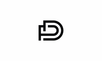 initial letter PD DP logo vector