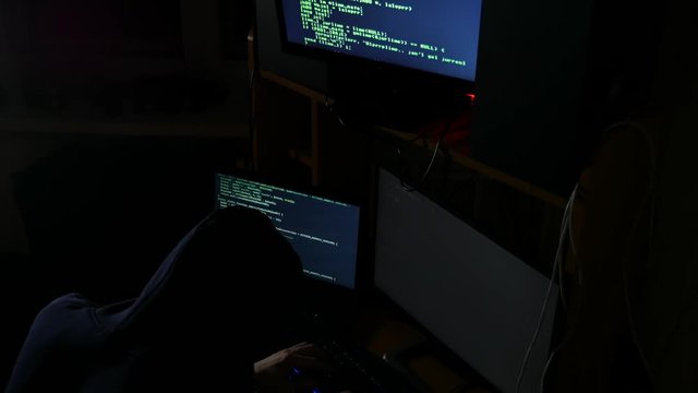 hacker hacked an internet code, an attacker was working on his computer