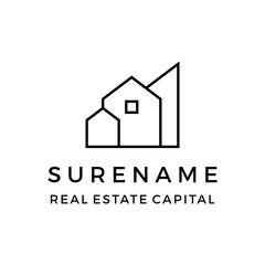 house Real Estate and Mortgage Geometric Line art Logo Design Inspiration custom logo design vector