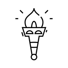 Olympic fire line icon, concept sign, outline vector illustration, linear symbol.