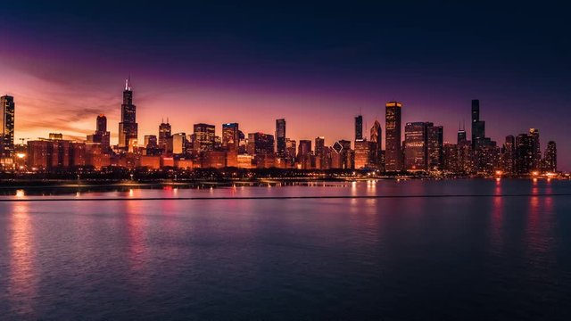 Downtown Chicago at Dusk