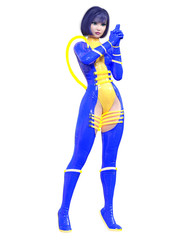 3D comics cosplay anime girl.