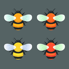 Vector, stylized  illustration of bumblebee