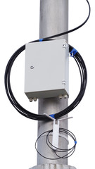 Wireless access point two antennas installation on pole