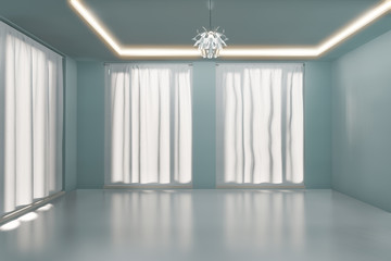 Empty room interior 3d rendering.