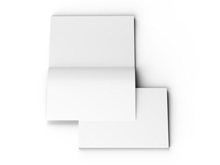 Open magazine with a glued binding. Vertical A4 format. 3d illustration.