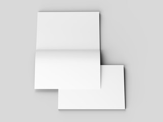 Open magazine with a glued binding. Vertical A4 format. 3d illustration.