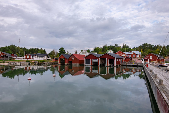 Finland, Aland Islands, Lappo, Beautiful view of the island and the city of Lappo, located on the archipelago of the Aland Islands in the very south of Finland.