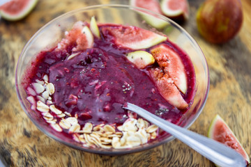 Fresh figs, oats with Acai bowl