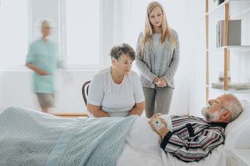 Fototapeta premium Man dying in hospital