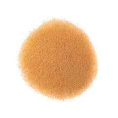 Raw Brown Cane Sugar Isolated on White Background