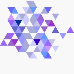 Fototapeta premium Pastel navy blue, violet and grey vector triangle background. Geometric mosaic document template. Hipster flat surface design with aztec chevron zigzag print. Pastel colorful card with space for text