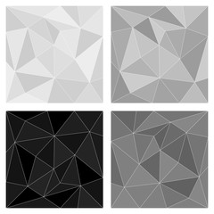 Grey and black triangle vector background or chevron surface pattern set