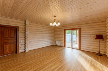 Russia, Moscow- November 04, 2019: interior room apartment modern bright cozy atmosphere. general cleaning, beautiful designer country house with wooden elements