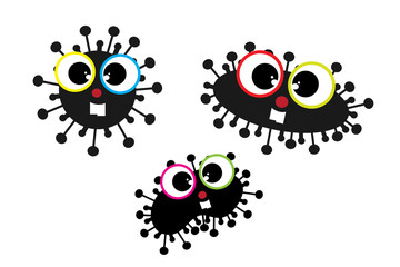Vector illustration of virus on white background. Symbol of disease and coronavirus.