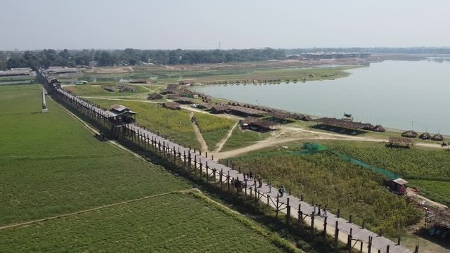 MANDALAY/MYANMAR(BURMA) - 01st Mar, 2020 : U BEIN BRIDGE is one of the famous teakwood bridge in the world. Located in Mandalay, Myanmar.