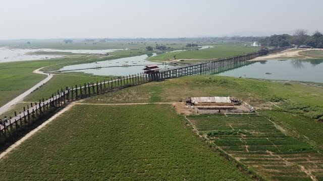 MANDALAY/MYANMAR(BURMA) - 01st Mar, 2020 : U BEIN BRIDGE is one of the famous teakwood bridge in the world. Located in Mandalay, Myanmar.