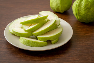 fresh guava fruits sliced
