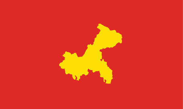 Chongqing Municipality outline map China region country borders shape 