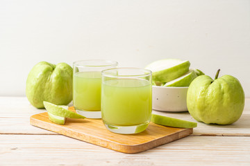 fresh guava juice glass with fresh guava fruit