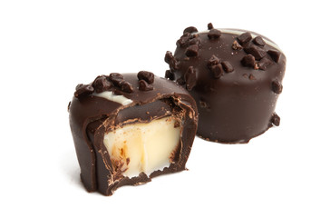 chocolate truffles isolated