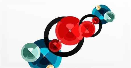 Abstract background, trendy color circles geometrical composition. Vector Illustration For Wallpaper, Banner, Background, Card, Book Illustration, landing page