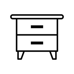 Bedside table icon vector