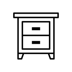 Bedside table icon vector