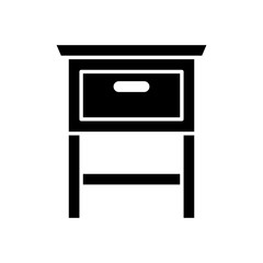 Bedside table icon vector