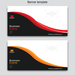 Vector abstract design web banner template. Web Design Elements - Header Design. Abstract geometric web banner template on grey background.Modern banner.