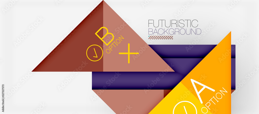 Fototapete abstract background, geometric business multicolored paper infographic - triangle frames for text, i
