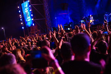 Fototapeta na wymiar people on the street dance at a rock concert