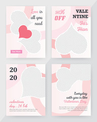 Valentine's Day Social Media banner Template. Anyone can use This Design Easily. Promotional web banner for social media. Elegant sale and discount promo - Vector.