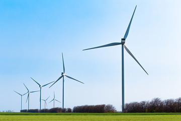 Windmill working at pure wind blowing power of nature