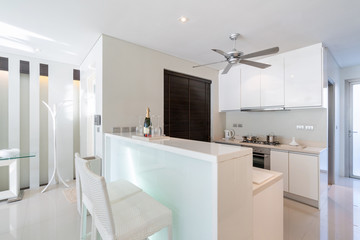 luxury interior kitchen with white space
