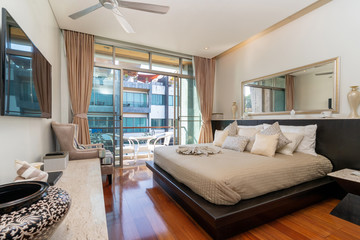 luxury interior bedroom with white space