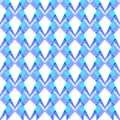 Ikat seamless colorful  geometric pattern. Abstract background texture.