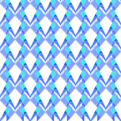 Ikat seamless colorful  geometric pattern. Abstract background texture.