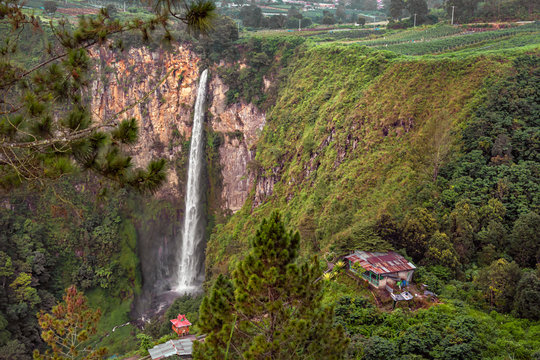 Sisisso Pisso Underground Waterfall on Sumatra Island, Indonesia