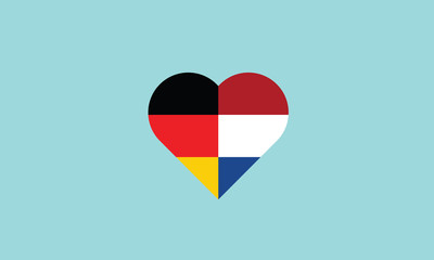 Germany Netherlands heart shape love symbol flag countries friendship