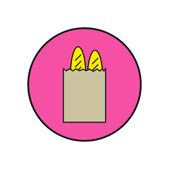 vector icon, bread white background