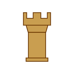 vector icon, castle tower on white background