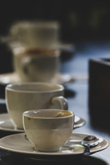 Emtry coffee cup at coffee shop.