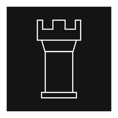 vector icon, castle tower on white background