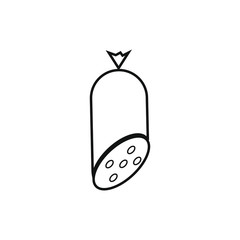 vectore icon, cut sausage on white background